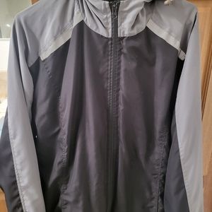 Windbreaker hooded men's zippered jacket